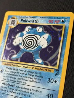 SWIRL Pokemon Poliwrath 15/130 Base Set 2 Holo Rare (LP - Lightly Played) - Image 5