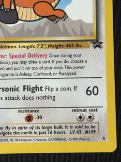 Pokemon Dragonite Stamped WB First Movie WOTC Black Star Promo 5 (LP) - Image 5