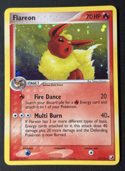 Pokemon Flareon 5/115 Holo Rare Unseen Forces Card (EXCELLENT - LP) - Image 1