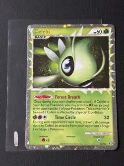 Pokemon Celebi Prime 92/102 HGSS Triumphant Holo Rare Card (EXCELLENT - LP) - Image 2