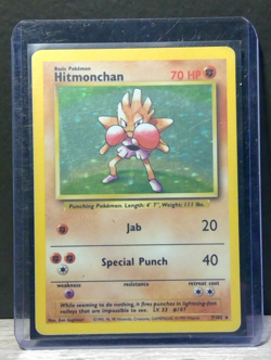 Hitmonchan 7/102 - Base Set Holo Rare - WOTC Vintage Pokemon TCG - Image 1