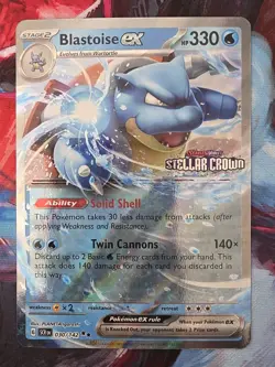 Pokemon TCG: Blastoise ex 030/142 Stellar Crown Stamped Holo Rare Promo NM - Image 1