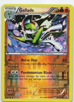 Gallade 81/113 Rare Reverse Holo Legendary Treasures NM Pokemon - Image 1