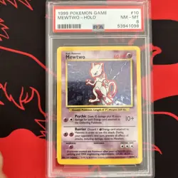 1999 POKEMON GAME #10 MEWTWO-HOLO PSA 8 - Image 1
