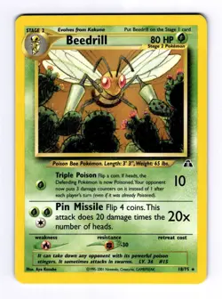 Beedrill Neo Discovery #18 (2001) Rare NM Pokemon - Image 1