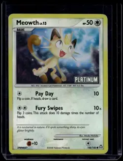 Pokemon TCG Meowth 106/146 Burger King Promo LP - Image 1