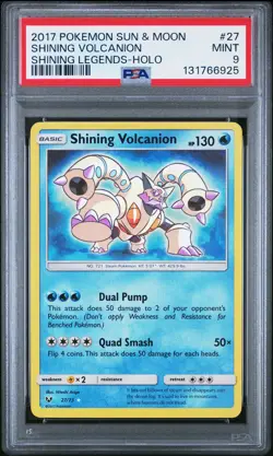 2017 POKEMON SUN & MOON SHINING LEGENDS #27 SHINING VOLCANION-HOLO PSA 9 - Image 1
