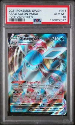 Pokemon Evolving Skies Glaceon VMAX 041 PSA 10 - Image 1