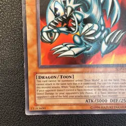 Yu-Gi-Oh! Blue-Eyes Toon Dragon Super Rare SDP-020 Unlimited Edition 1996 - Image 4