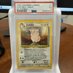 PSA 5 Mint 1999 Clefable Jungle No Symbol Error #1 Rare Pokemon Trading Card - Image 1