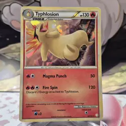 Typhlosion 32/123 - Pokemon Heart Gold Soul Silver Holo Card Cracked Ice - HP - Image 1