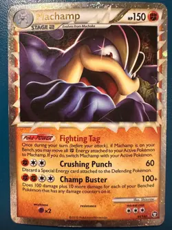 Machamp Prime 95/102 Ultra Rare Holo HGSS Triumphant Pokemon Card MP - Image 1
