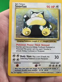 Pokemon Snorlax Jungle Holo Card 11/64 Misprint No Symbol HP/Damaged - Image 3