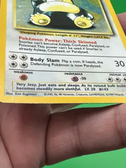 Pokemon Snorlax Jungle Holo Card 11/64 Misprint No Symbol HP/Damaged - Image 4