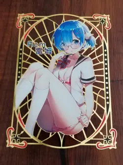 Rem - Re:Zero - Goddess Story Gold Metal Card - #179/200 - Image 1