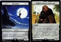 Assassin / A Mysterious Creature (Token) - Foil - [Assassin's Creed] MTG - Image 1