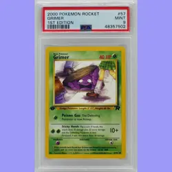 Pokemon 1st Edition Grimer 57/82 Team Rocket PSA 9 MINT - Image 1