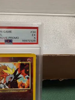Pokemon TCG: Entei Reverse Holo Foil Movie Promo #34 2001 PSA 5, EX with Swirl! - Image 3