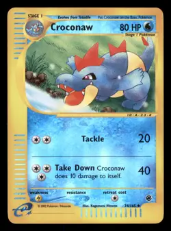 Lightly Played Croconaw 74/165 Reverse Holo Expedition Base Set Uncommon - Image 1