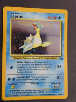 Pokemon TCG Lapras Fossil 10 Holo Unlimited Holo Rare - Image 1