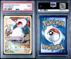 2022 POKEMON SWORD & SHIELD LOST ORIGIN #TG10 FULL ART/SNORLAX PSA 9 - Image 3