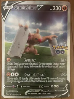 Pokemon TCG Conkeldurr V 074/078 Alt Art NM Condition Pokemon Go Set - Image 1