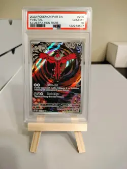 2023 POKEMON PAR EN-PARADOX RIFT ILLUSTRATION RARE #205 YVELTAL PSA 10 - Image 1