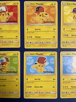 Ash's Pikachu I Choose You Movie Promo Set (6 Cards) COMPLETE SM109-114 NM - Image 3