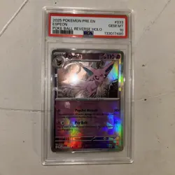 Pokemon Espeon TCG Prismatic Evolutions Pokeball Reverse Holo Card 33/131 - Image 2