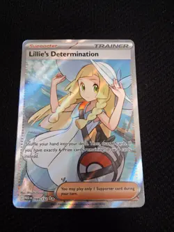 Lillie's Determination 169/132 Mega Evolution Holo Pokemon Card TCG - Image 1