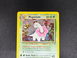Pokemon TCG Meganium 10/111 Neo Genesis Base Holo Swirl Rare Vintage Card - Image 2