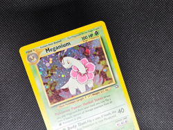Pokemon TCG Meganium 10/111 Neo Genesis Base Holo Swirl Rare Vintage Card - Image 3