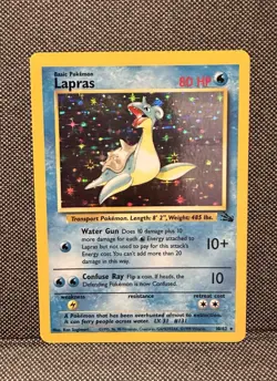 Pokemon TCG Lapras Fossil Holo Rare Card 10/62 1999 Edition | LP - Image 1