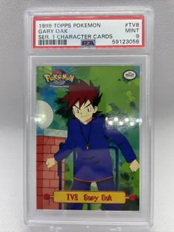 Gary Oak TV 8 Character Cards Puzzle 1999 Topps Series 1 Pokemon PSA 9 - Image 1
