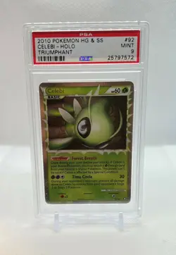 Pokemon Card - Celebi Prime 92/102 - HS Triumphant - Holo - PSA 9 Mint - Image 1