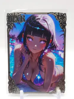 Goddess Story - Silver Metal Waifu Card - Hinata Uzumaki - NUMBERED 044/200 - Image 1