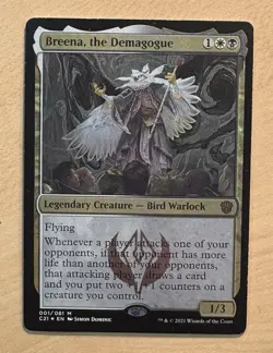 MTG Breena, The Demagogue Thick Stock Plastic Foil Promo Card, Commander - Image 1