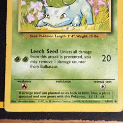 1x Bulbasaur - 44/102 - Base Set - Pokemon Card - LP - Image 3