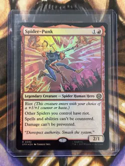 FOIL Spider-Punk #0092 Marvel's MTG Spider-Man Rare - Pack Fresh NM/Mint 🎸 - Image 3