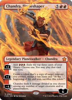 x1 Chandra, Flameshaper FDN Foundations MTG 360 MYTHIC BORDERLESS M/NM 1x - Image 1