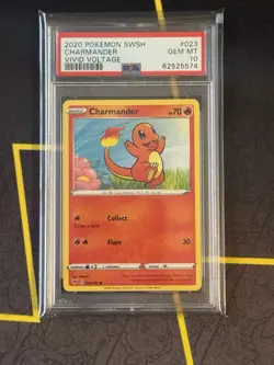 2020 Pokemon TCG Vivid Voltage Charmander PSA Graded Gem Mint 10 #023 - Image 1
