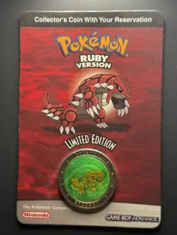 2003 Pokemon Ruby GBA GameBoy Preorder Bonus Collector’s Coin NEW SEALED - Image 1