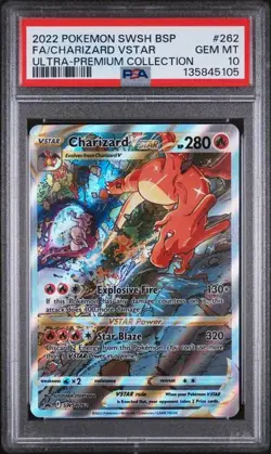 2022 POKEMON SWSH BLACK STAR PROMO #262 FA/CHARIZARD VSTAR PSA 10 (Q105 - Image 1
