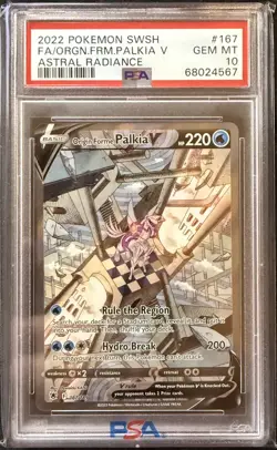 Pokemon Origin Forme Palkia V 167/189 Astral Radiance Alt Art PSA 10 - Image 1