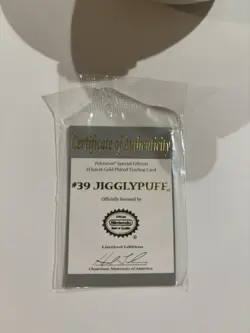 1999 Pokemon Burger King 23K Gold Plated Bar - Jigglypuff With COA & Ball - Image 3