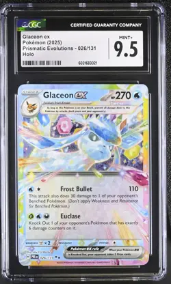 Pokemon TCG Glaceon ex 026/131 (2025) Prismatic Evolutions Holo CGC 9.5 - Image 1