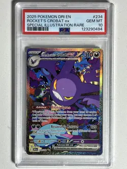PSA 10 Rocket's Crobat Ex #234/182 - Destined Rivals Pokemon TCG - PRISTINE - Image 1