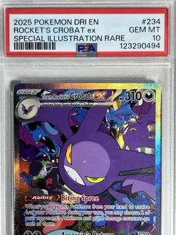 PSA 10 Rocket's Crobat Ex #234/182 - Destined Rivals Pokemon TCG - PRISTINE - Image 2