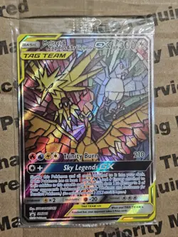 sealed Pokemon TCG Moltres Zapdos Articuno GX SM210 Stained Glass Promos Holo - Image 1