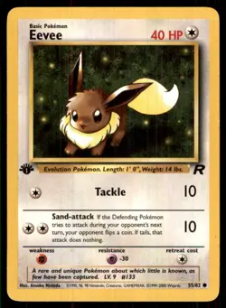 2000 Classic - Team Rocket 1st Edition Light Play Eevee Basic/Common #55 - Image 1